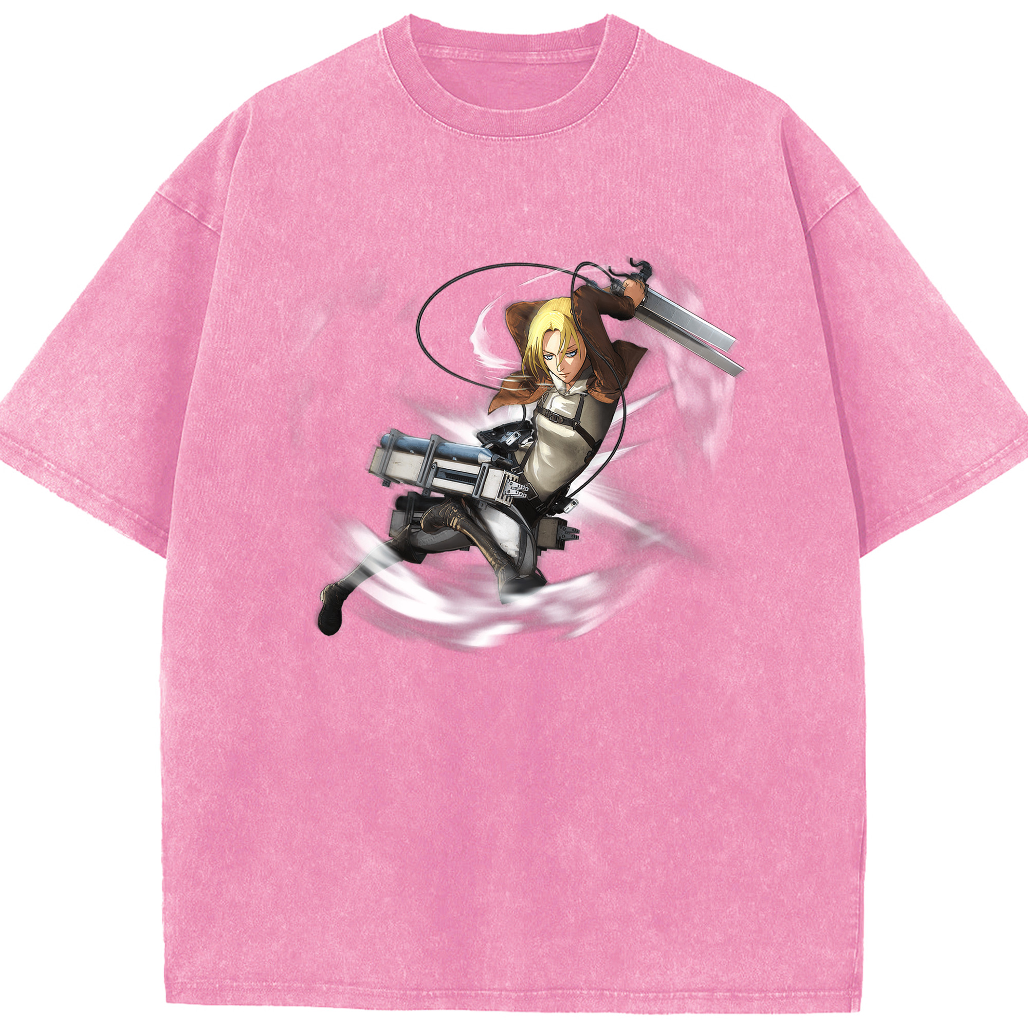 （画像用） 進撃の巨人 アニ・レオンハート Attack on Titan Annie Leonhart 綿100% ヴィンテージ風 半袖Tシャツ（フロントプリント）